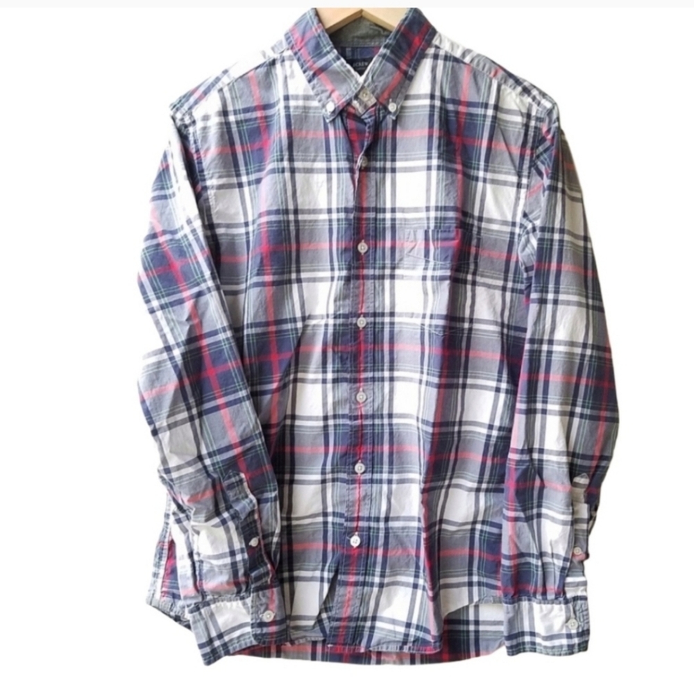 JCREW Tartan Plaid long sleeve dress shirt Medium